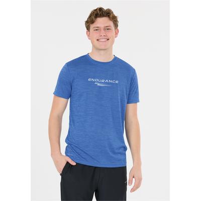 Funktionsshirt ENDURANCE "PORTOFINO", Herren, Gr. 3XL, blau (hellblau, meliert), 100% Polyester, bedruckt, meliert, normal, Rundhals, Shirts Funktionsshirt, mit praktischer Quick Dry-Technologie