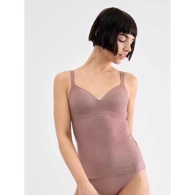 BH-Hemd SLOGGI "ZERO Feel 2.0 THE UP Bra Shirt", Damen, Gr. XL, N-Gr, braun (cacao), Single Jersey, Obermaterial: 63% Polyamid, 20% Elasthan, 17% Polyester, BHs BH-Hemd, nahtlos und unsichtbar