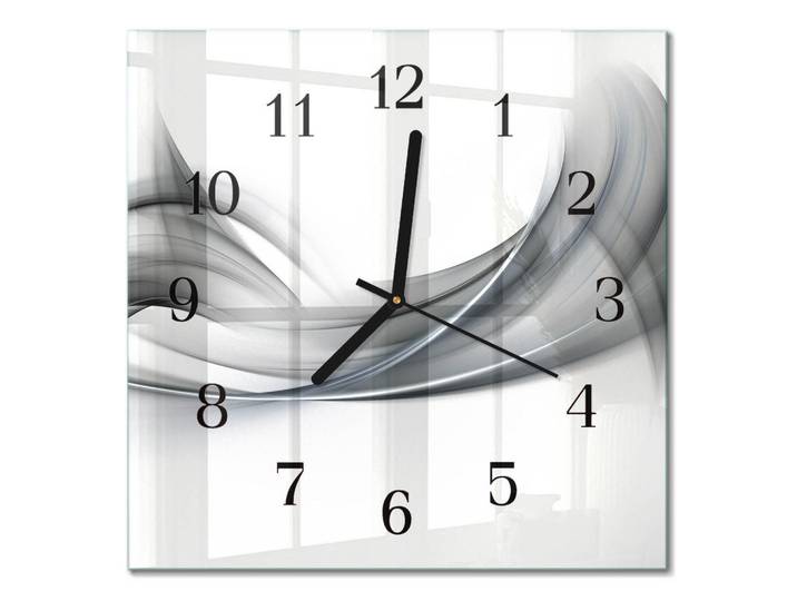 Tulup Wanduhr aus Glas 30x30 cm - Abstraktion, Grau, Quadratisch, 30x30x0.4 cm, Dekoration, Uhren, Wanduhren