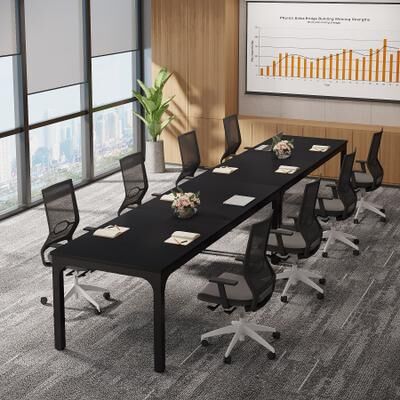 OEM Rectangle 13FT Large Conference Table Set of 2, 78.74-Inch Meeting Seminar Table, Long Business Table