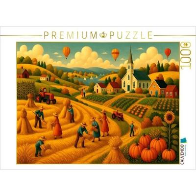 CALVENDO Puzzle Erntezeit im Sonnenlicht | 1000 Teile Lege-Größe 64x48cm Foto-Puzzle für glückliche Stunden