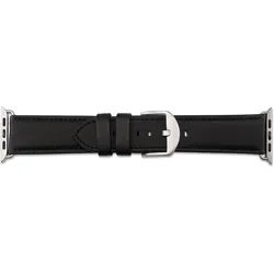 JT Berlin Watchband Wannsee (42 mm, Echthleder, Nytech), Uhrenarmband, Schwarz, Silber