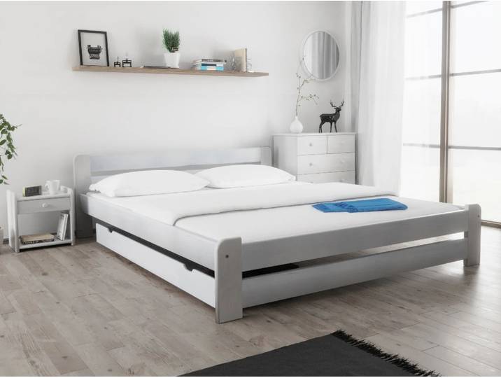 Bett Laura 180 x 200 cm, Weiß Matratze: Ohne Matratze, Lattenrost: Ohne Lattenrost