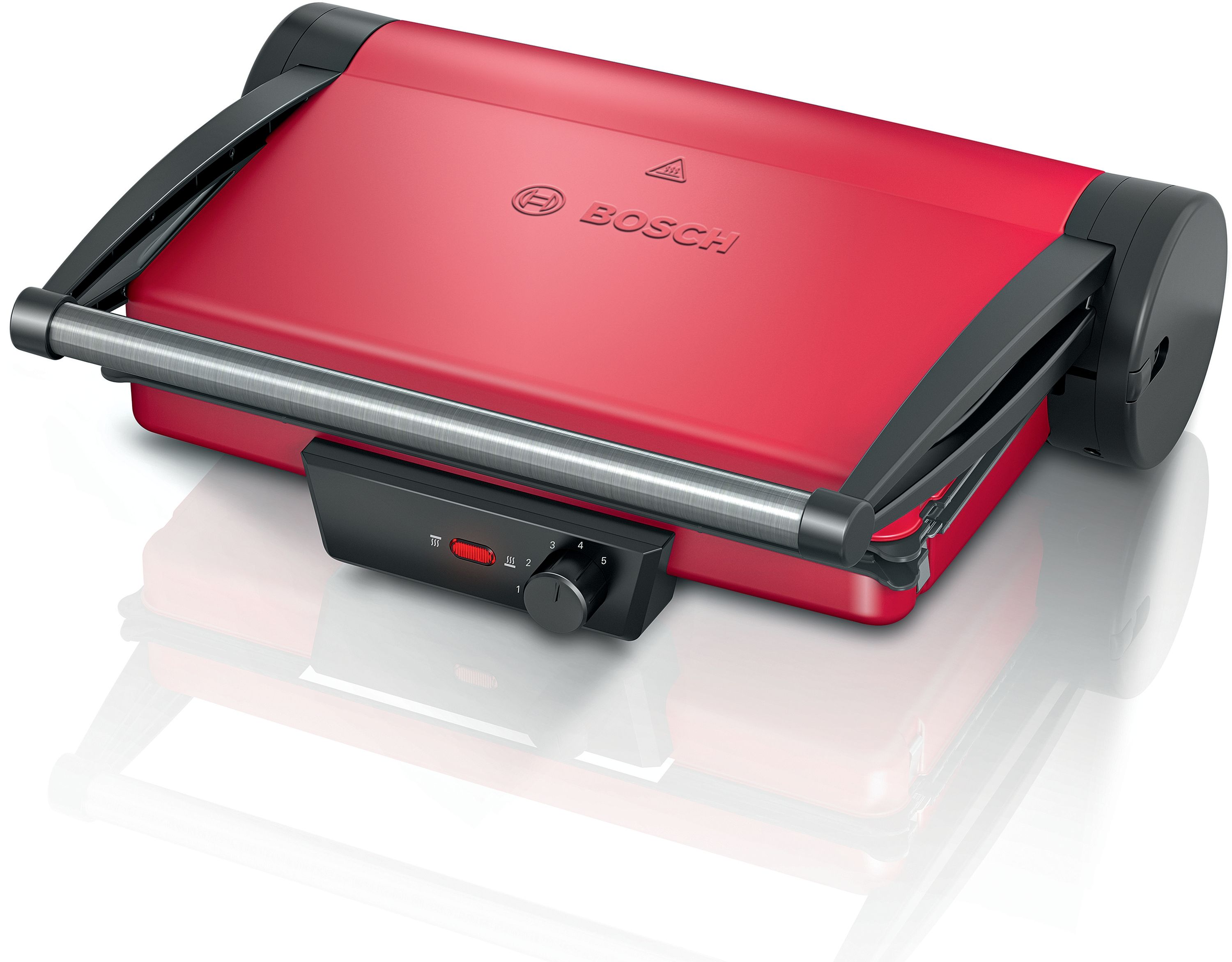 Bosch TCG4104 Kontaktgrill 2000 W mit 328 x 238 mm Fläche (Rot)