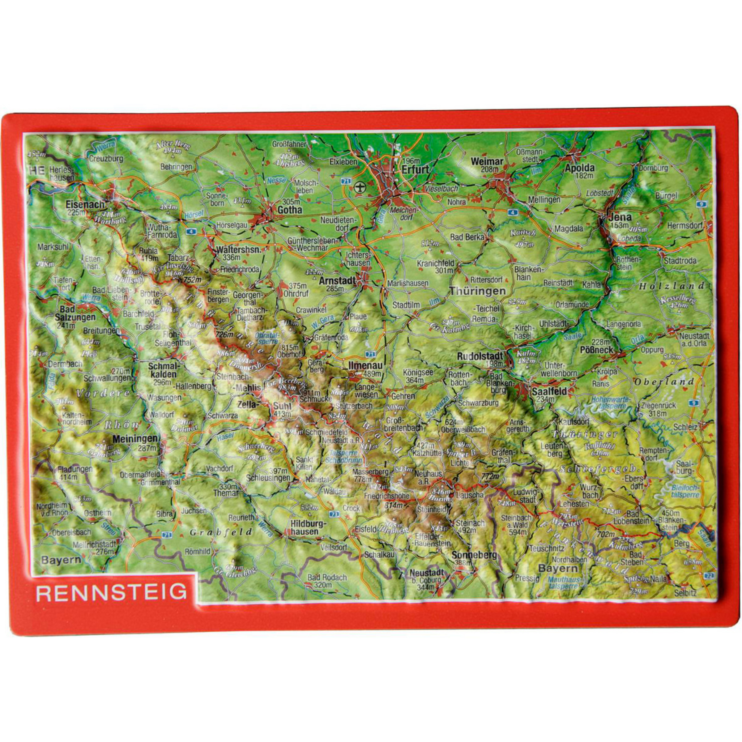 Georelief 3D Reliefpostkarte Rennsteig Postkarten