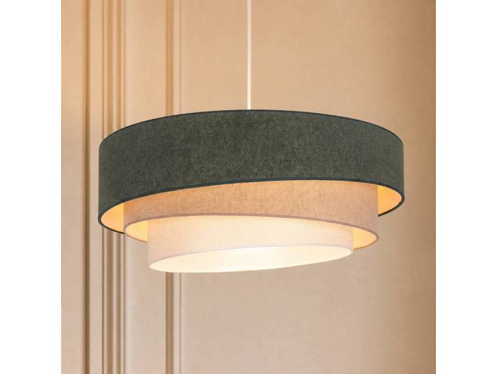 Hängeleuchte Trio Duolla, für Wohn- / Esszimmer, Textil / Stoff / Seide, Junges Wohnen