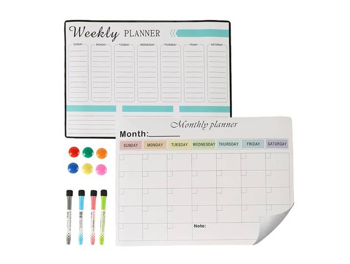 Relaxdays Whiteboard für Kühlschrank 2er Set