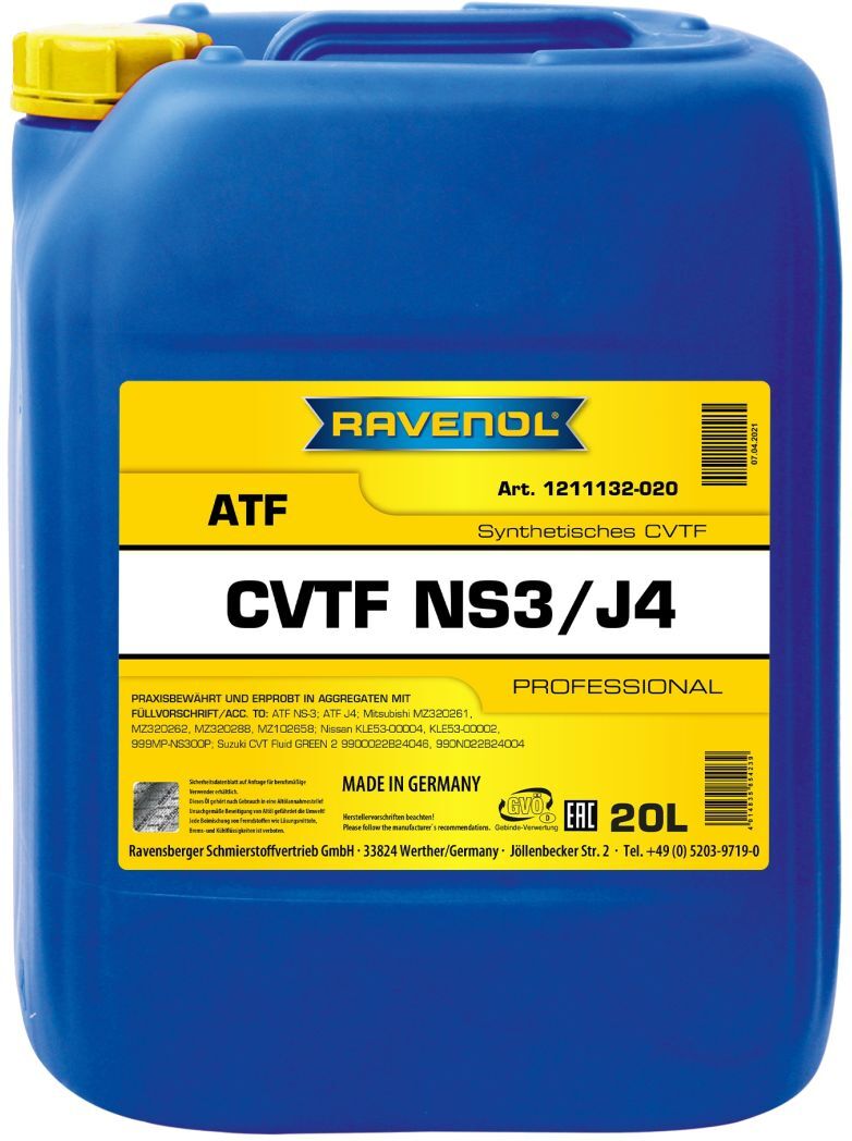 Getriebeöl RAVENOL 1211132 ATF CVTF NS3/J4 20L