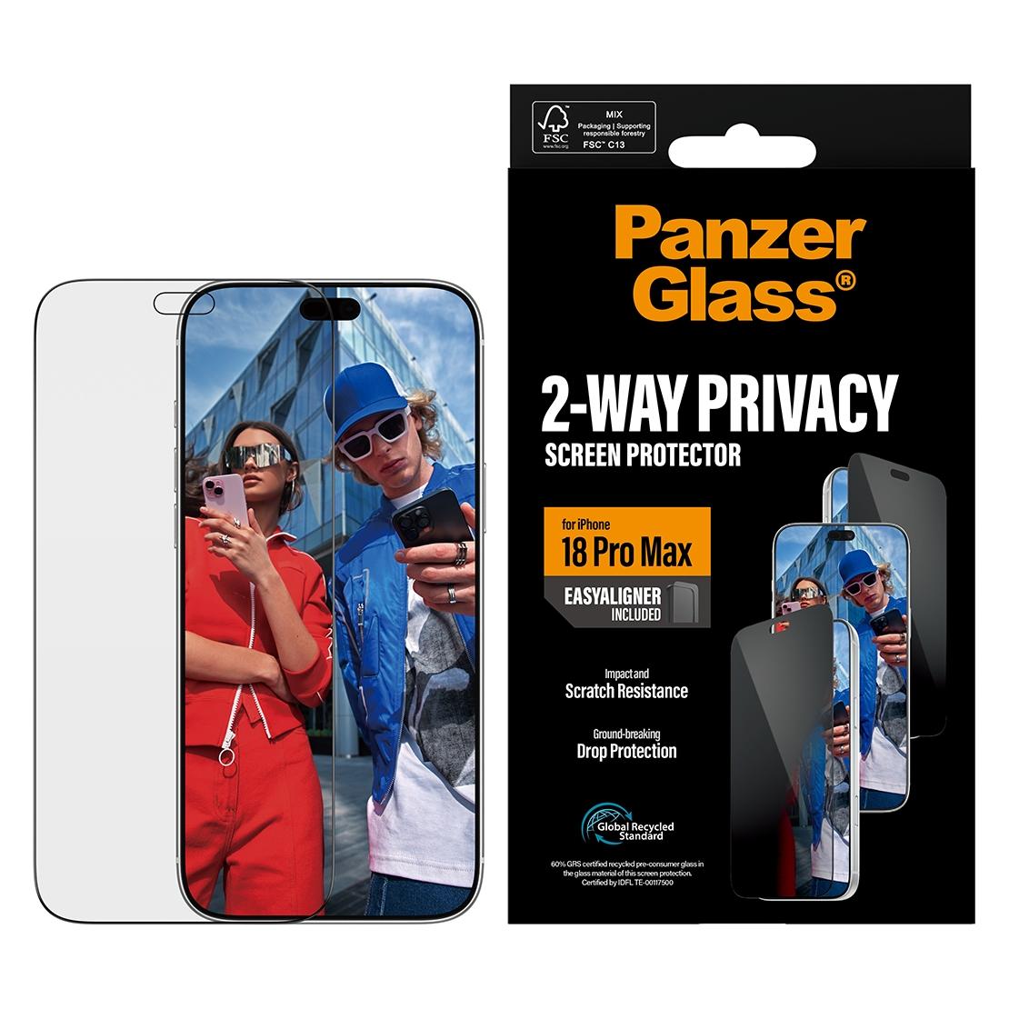 PanzerGlass 2-Way Privacy Screen Protector (1 Stk., Apple iPhone 18 Pro Max) (PG37957)