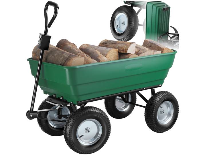 Chariot de jardin à main Tummi 125L capacité de charge 300kg - vert
