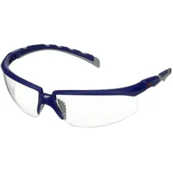 3M Solus 2000 Schutzbrille, blau/graue Bügel, beschlagfest/kratzfest, klare Scheibe, winkelverstellbar, S2001AF-BLU-EU