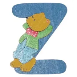 Holzbuchstabe Z Bär-Design (H 10 cm) - H 10 cm