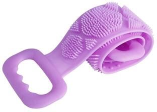 Lush Living Finds Double Sided Silicone Back Scrubber Bath Sponge Exfoliating Bath Brush purple 1 Pc