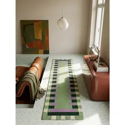 Läufer geometrisch Grün-Lila 60 x 230 cm - WENSUM   Kadima Design