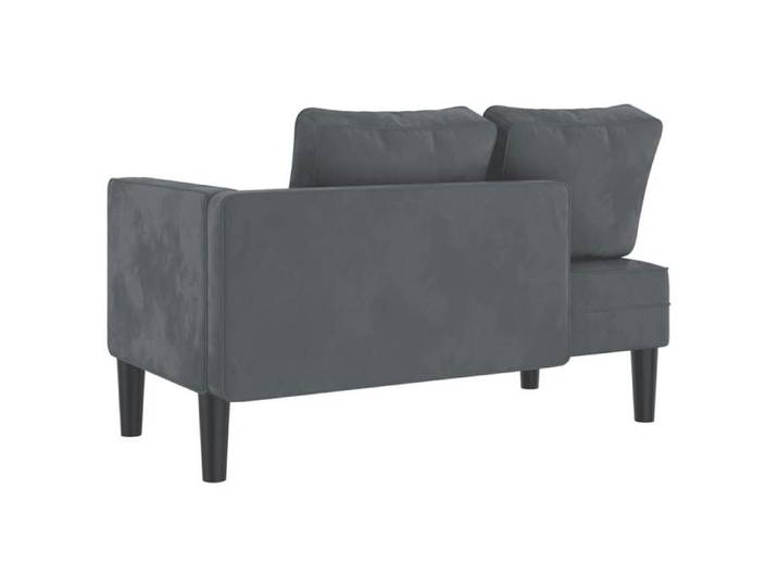 (SOLDES Février)Chaise longue confort(1 PLACES) - Meuble de salon Max. charge 110 kg moderne - avec coussins gris foncé velours 116