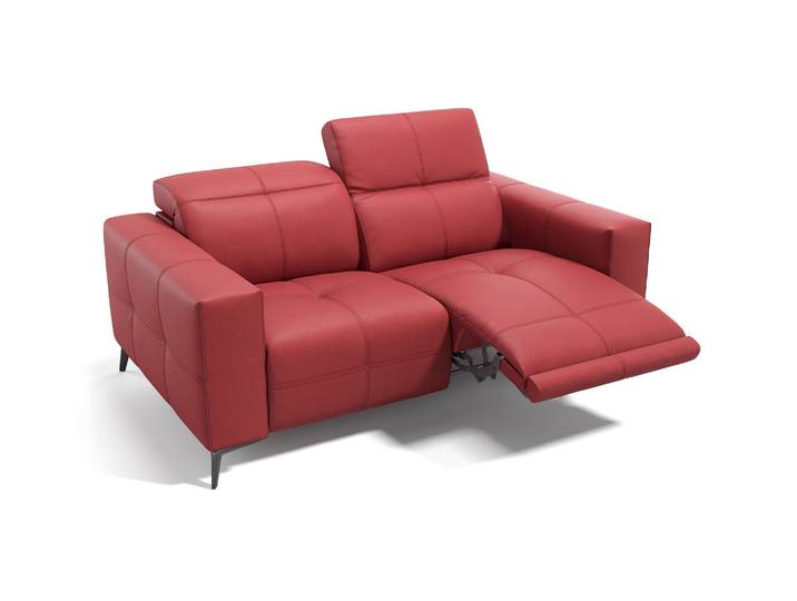 2-Sitzer Couch MARBELLA Ledersofa Kleines Sofa