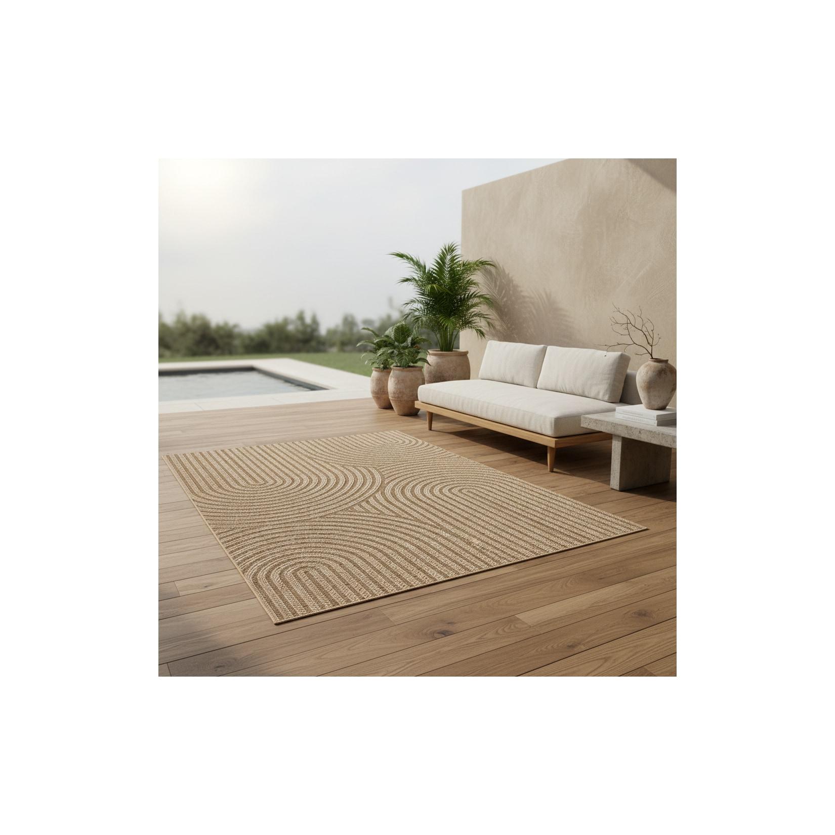 Teppich Outdoor ARLBERG in Beige, in Jute-Optik, 80 x 150 cm