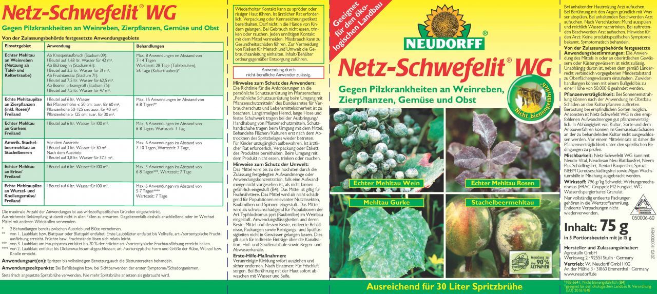 Neudorff Netz-Schwefelit WG 75g (5 x 15 g)