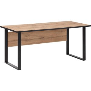 Möbelpartner Schreibtisch Serie 2000, eiche / schwarz, 160 x 74 x 75 cm