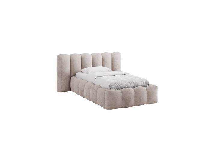Design Einzel-Polsterbett „Lupine“ mit Ablagefach Chenille Beige Chosen by Bloomingloft