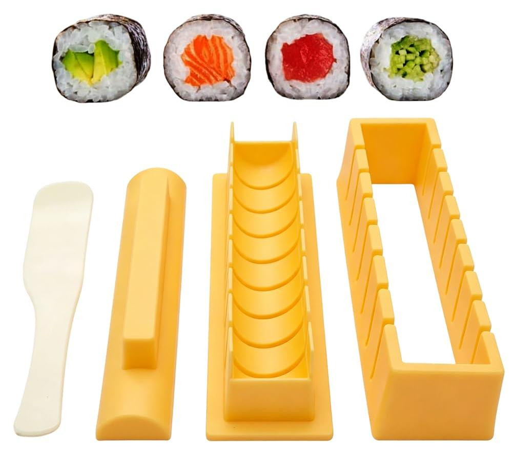 Dripio Sushi-maker gele zelfmaakvorm 4-delig voor beginners