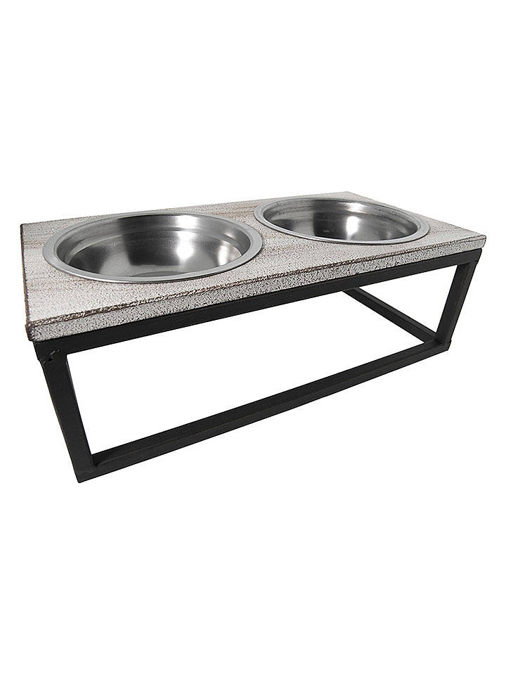 Clayre & Eef Fressnapf in Weiß/ Braun - (B)30 x (H)10 x (T)15 cm - onesize