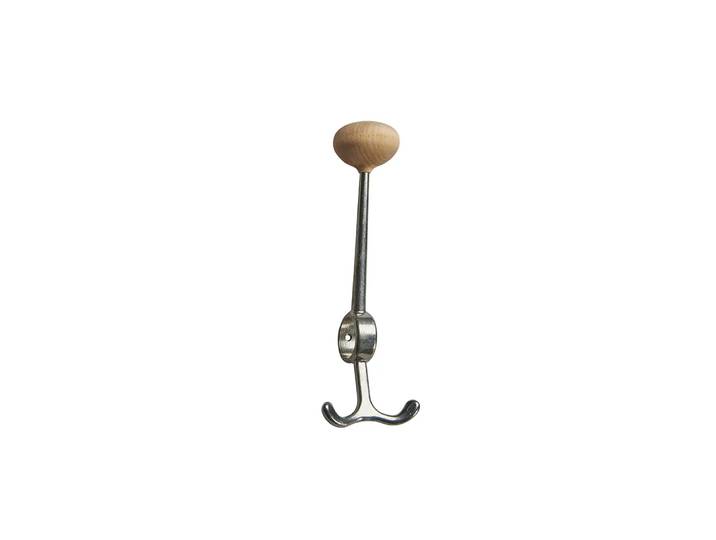 Essem Design Patère Oskar aluminium, bouton en bouleau