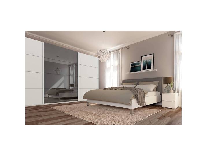 Schwebetürenschrank pure reflect+ 405 x 236cm Weiß/Alpinweiß 3 Türen