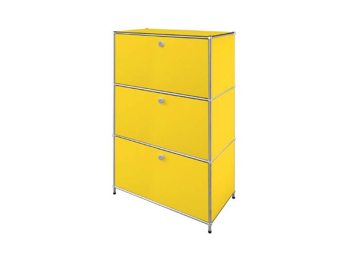 Floordirekt Sideboard Concept Epure MK-129 Metallschrank, 3 verschließbare Fächer, 3 verschließbare Fächer, B75×T40×H120 cm