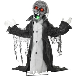 HALLOWEEN Dekoration Skelett mit Rot Leuchtende Augen, Heul-Geräusch