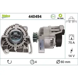 Generator VALEO 440494 für Fiat Lancia Doblo Grande Punto Panda Y10 Y