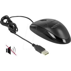 DELOCK 12106 - Maus (Mouse), Kabel, USB, schwarz