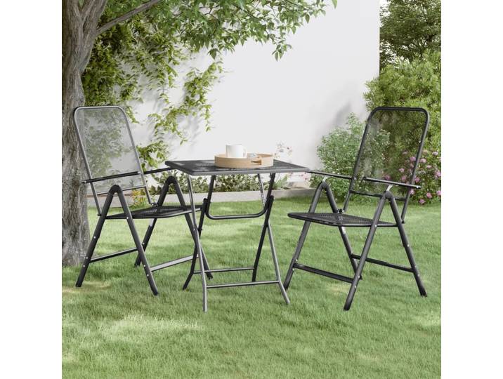 vidaXL Gartentisch 60x60x72 cm Streckmetall Anthrazit