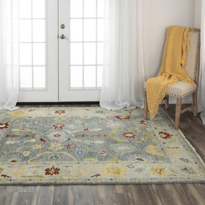 Alora Decor Muse Ivory, Burgundy, Blue, and Peach Floral Wool Rug