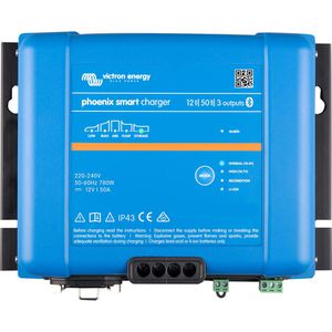 Victron Autobatterie-Ladegerät Phoenix Smart IP43, 12 V, 50 A, 3 Ladeausgänge, mit Bluetooth & Erhaltungsladung