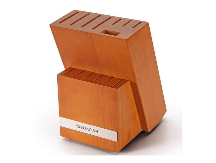 LuxusKollektion Messerblock Messerblock Naturholz 14 Schlitze Braun