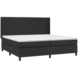 Décoshop26 - LED-Bettgestell mit Lattenrost Kopfteil und 200x200cm schwarzer Synthetikmatratze TDL0209137