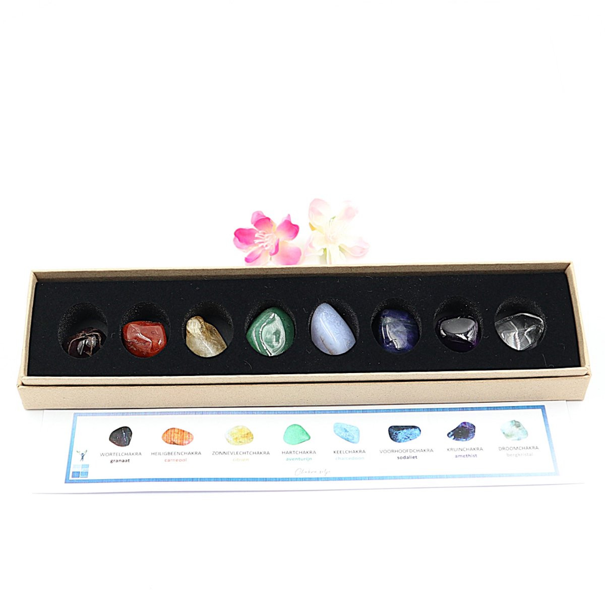 Chakra set met trommelsteentjes voor volwassenen