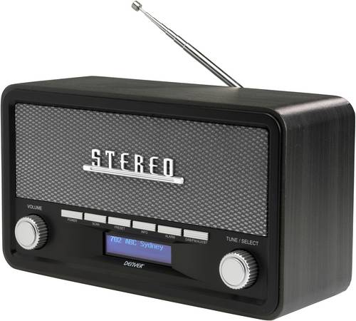 Denver DAB-18 Küchenradio UKW, DAB+ Bluetooth Weckfunktion Dunkelgrau
