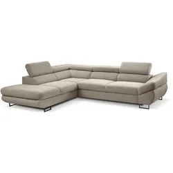 Ecksofa Fabio Stoff Grau Taupe