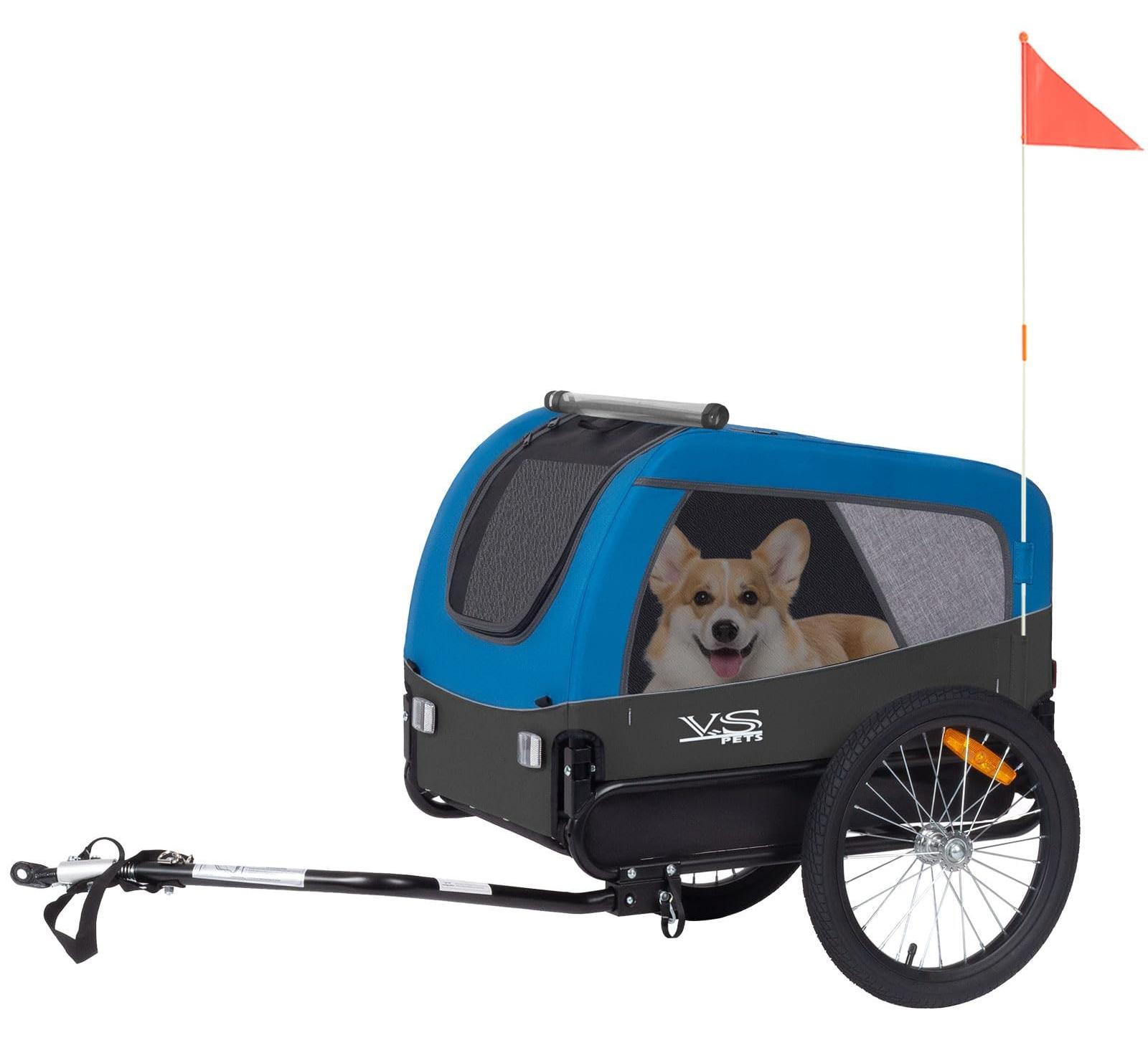Hundefahrradanhänger Hundeanhänger Fahrradanhänger für Hunde - Faltbar - Bis 30 kg - Bis 48 cm Schulterhöhe - 121 x 62 x 71 cm