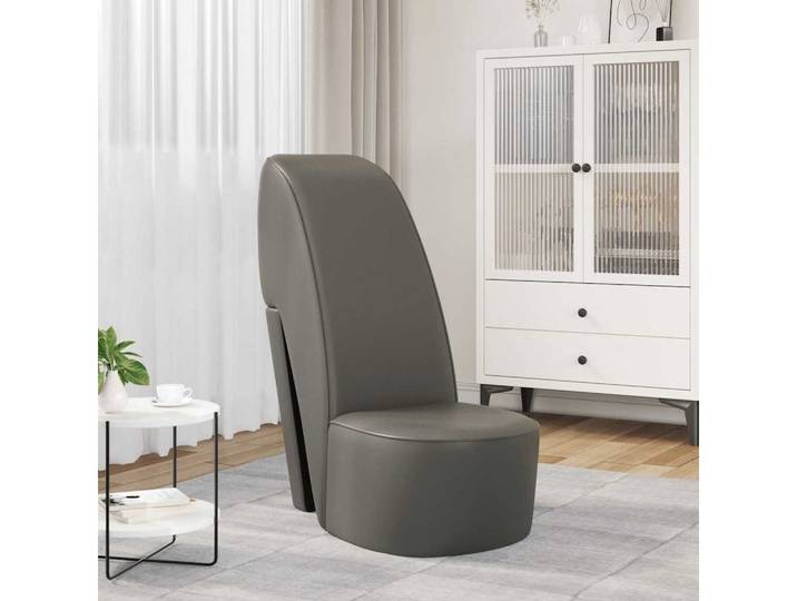 vidaXL Sessel vidaXL Stuhl in Stöckelschuh-Form Grau Kunstleder
