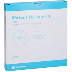 Biatain Silicone Ag Schaumverband Ferse 18x18 cm