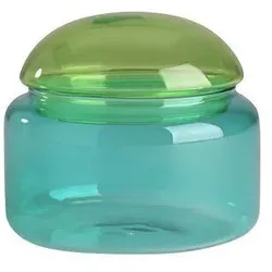 Voile Glasdose grün/blau
