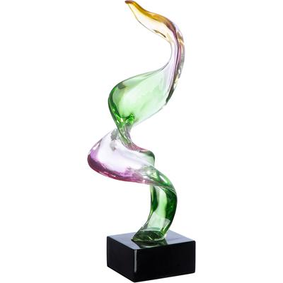Skulptur CASABLANCA BY GILDE "Skulptur Abstrakt Twirl", bunt (grün, lila), B:16cm H:40,5cm T:9,5cm, Kunstharz, Dekofiguren