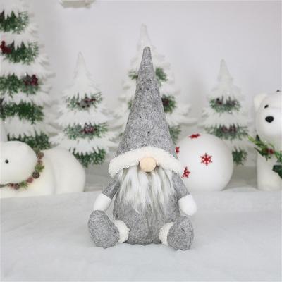 Snug & Styled Faceless Christmas Gnome Window Ornament Plush Holiday Hanging Decor grey