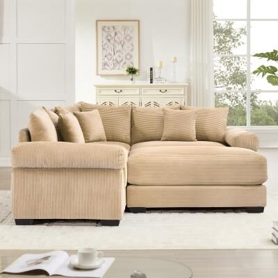 Unbranded Oversized cloud-shaped modular sofa, convertible sofa, extra-thick armrests and Ottoman design.