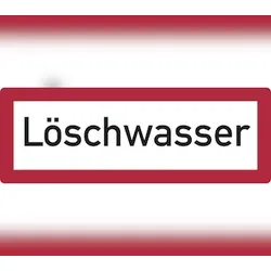 Feuerwehrschild, Löschwasser - DIN 4066 - 297x105x0.45 mm Aluminium geprägt