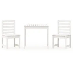 vidaXL 3-tlg. Garten-Bistro-Set Weiß Massivholz Kiefer