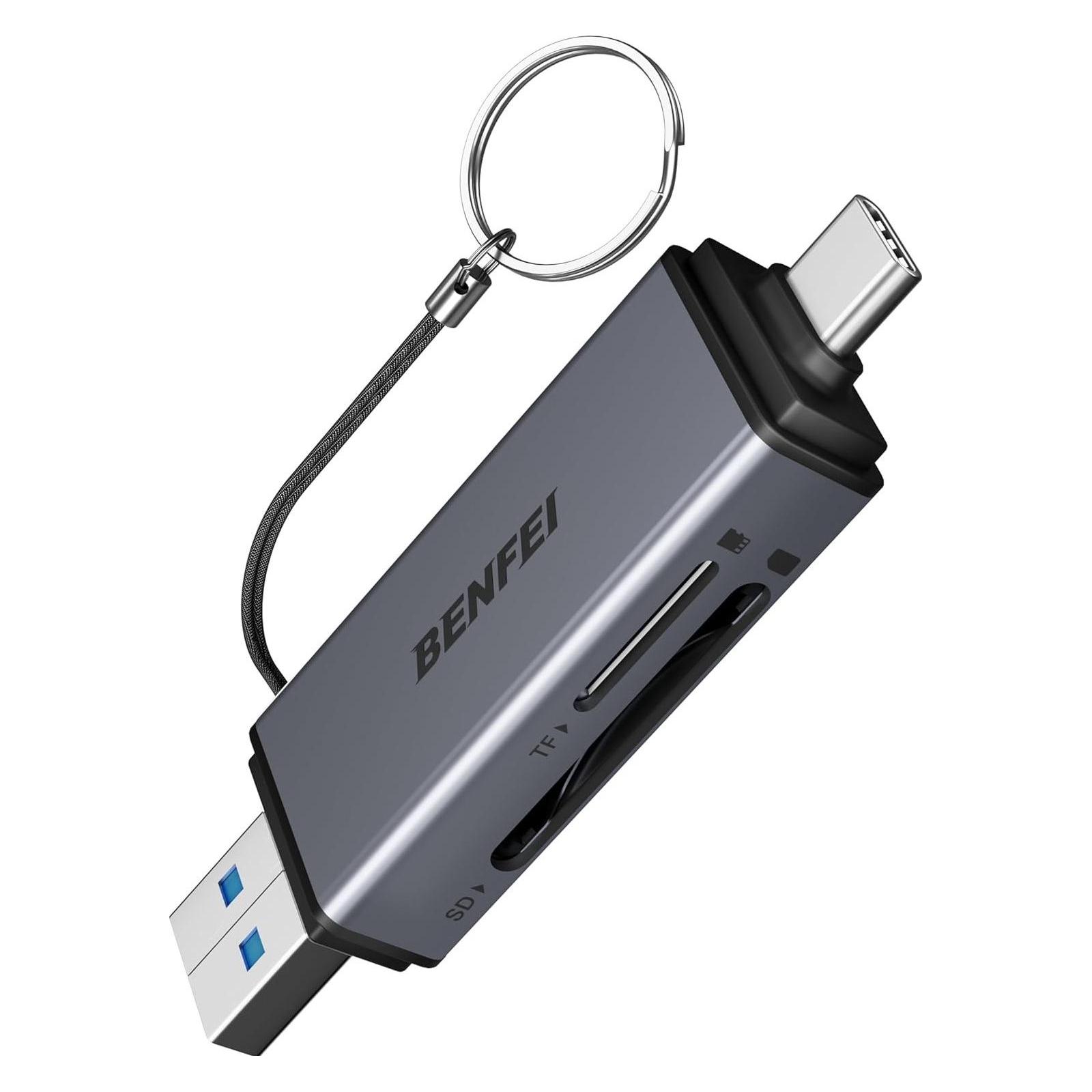 Benfei card reader 2 in 1 USB-C USB-A 3.0 for SD Micro SD black (USB 3.0) (70109109)